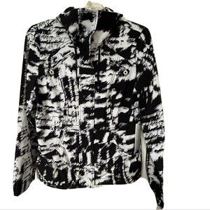 NEW/NWT! ZENERGY by CHICO'S CARMEN Black & White Abstract Jacket Sz 0 ~MSRP $119